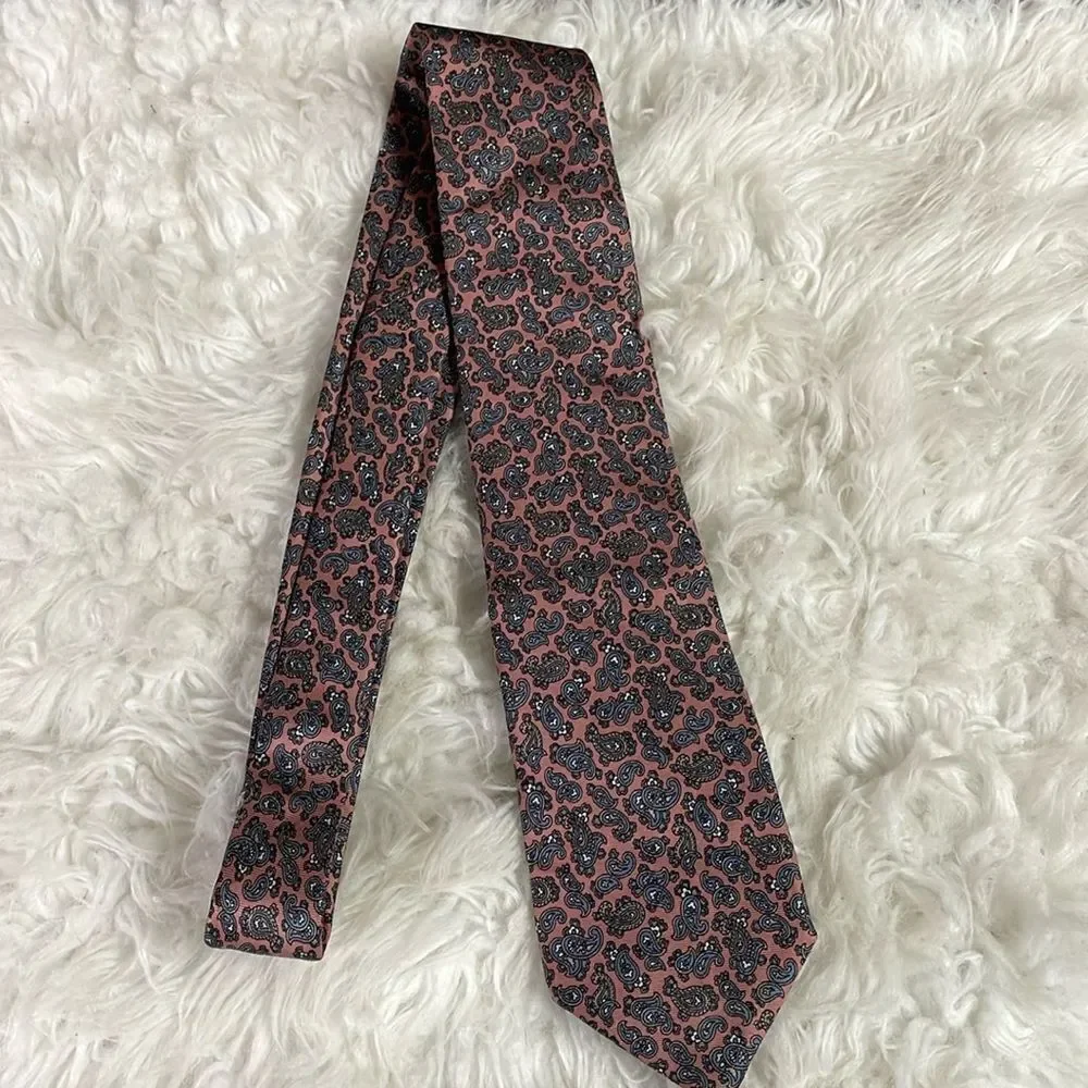 Oleg Cassini Mens Vintage Pink Paisley Dress Tie 42”